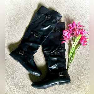 Qupid Knee High Buckle Boots - Size 6.5
